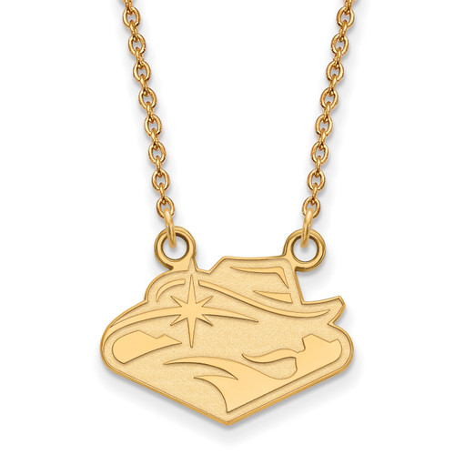 UNLC Rebels Logo Art Sterling Silver Gold Plated Small Pendant Necklace