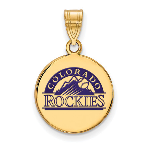 Colorado Rockies Logo Art Sterling Silver Gold Plated Pendant