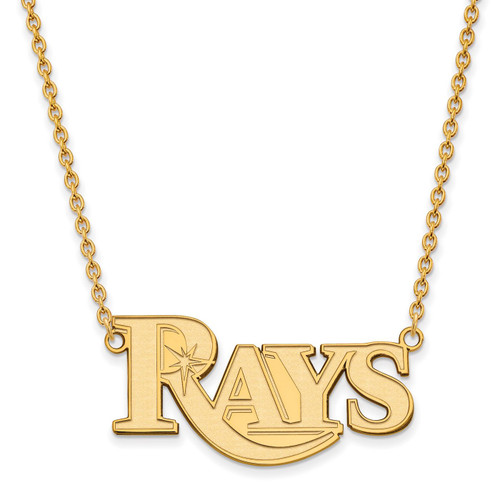 Tampa Bay Rays Sterling Silver Gold Plated Large Pendant Necklace