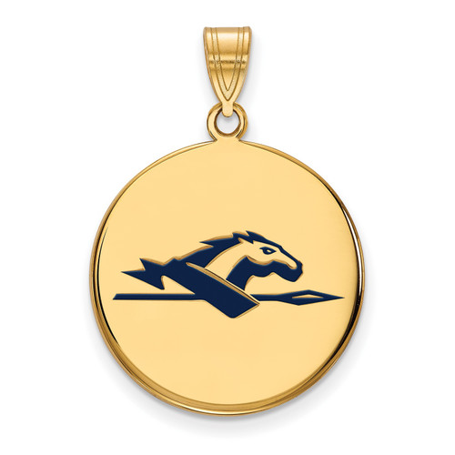 Longwood Lancers Logo Art Sterling Silver Gold Plated Large Pendant