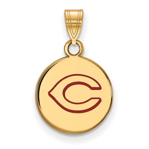 Cincinnati Reds MLB Logo Art Sterling Silver Gold Plated Small Pendant