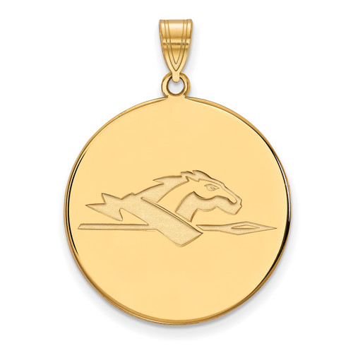 Longwood Lancers Sterling Silver Gold Plated Extra Large Disc Pendant