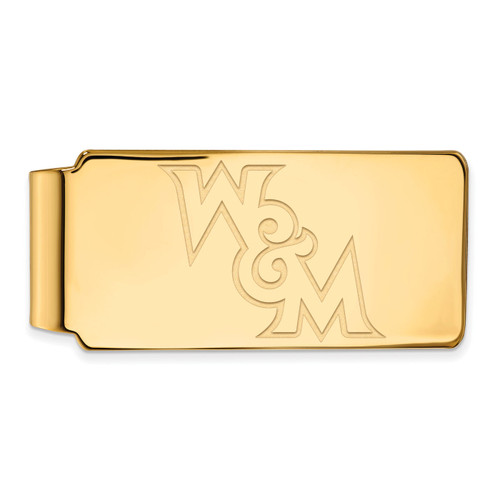 William Mary Tribe Logo Art Sterling Silver Gold Plated Money Clip