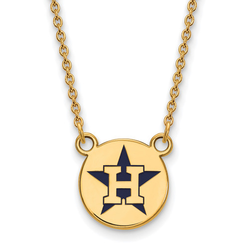 Houston Astros Sterling Silver Gold Plated Pendant Necklace