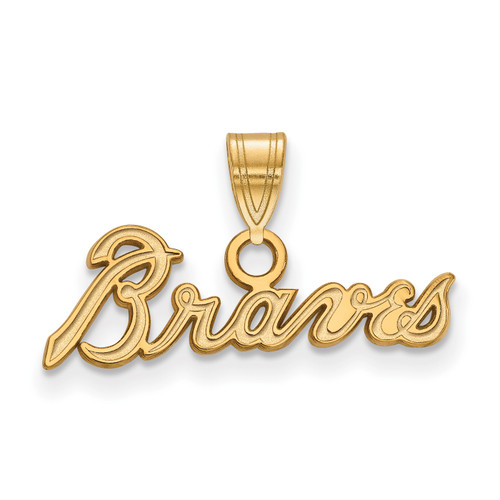 Atlanta Braves Sterling Silver Gold Plated Small Pendant