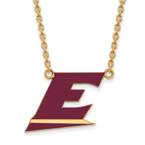 Eastern Kentucky Colonels Sterling Silver Gold Plated Large Pendant Necklace