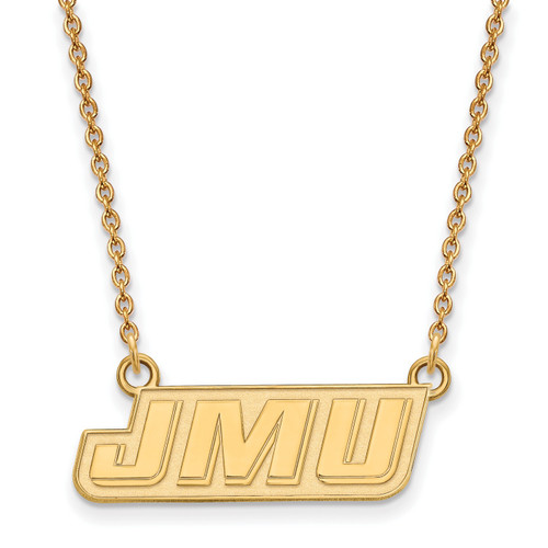 James Madison Dukes Logo Art Sterling Silver Gold Plated Small Pendant Necklace