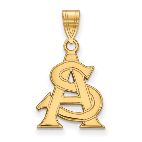Arizona State Sun Devils Sterling Silver Gold Plated Medium Pendant