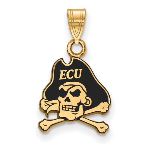 East Carolina Pirates Silver Gold Plated Small Enameled Pendant