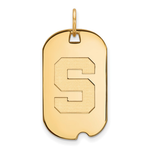 Michigan State Spartans Sterling Silver Gold Plated Small Dog Tag