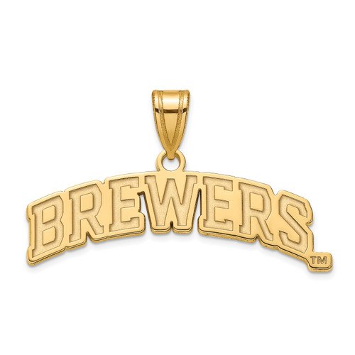 Milwaukee Brewers Sterling Silver Gold Plated Large Pendant