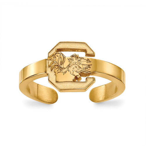 South Carolina Gamecocks Sterling Silver Gold Plated Toe Ring