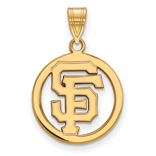 San Francisco Giants Logo Art Sterling Silver Gold Plated Medium Pendant