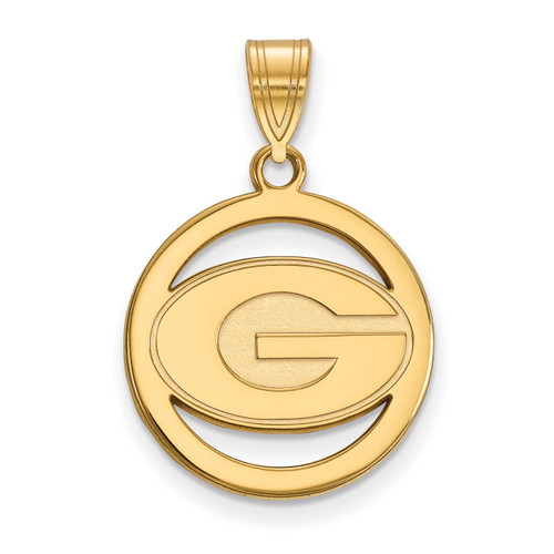 Georgia Bulldogs Logo Art Sterling Silver Gold Plated Small Pendant