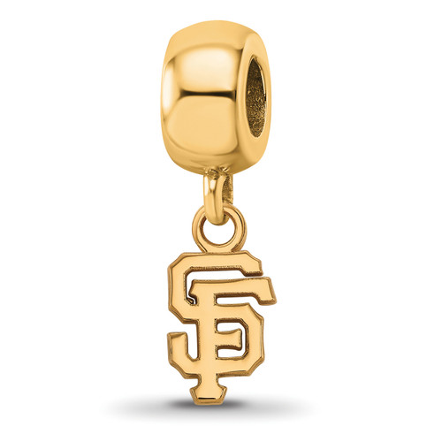 San Francisco Giants Logo Art Sterling Silver Gold Plated Dangle Bead