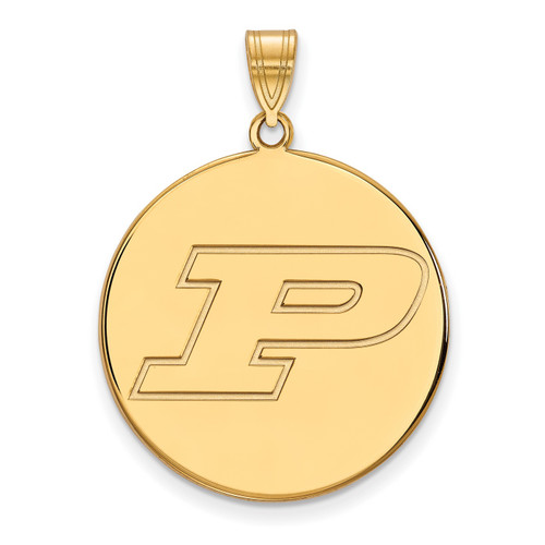 Purdue Boilermakers Silver Gold Plated Extra Large Disc Pendant
