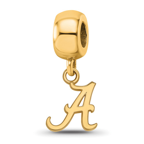 Alabama Crimson Tide Sterling Silver Gold Plated Extra Small Dangle Bead