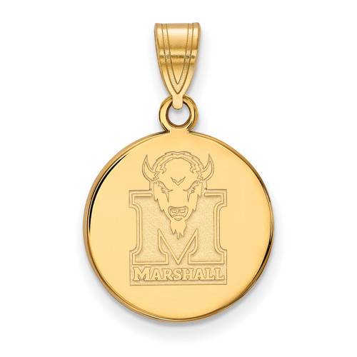 Marshall Thundering Herd Silver Gold Plated Medium Disc Pendant