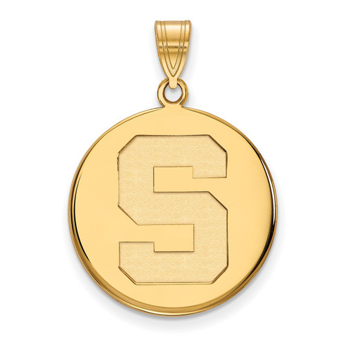 Michigan State Spartans Silver Gold Plated Large Disc Pendant