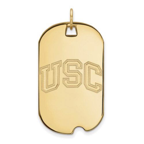 USC Trojans Sterling Silver Gold Plated Large Dog Tag