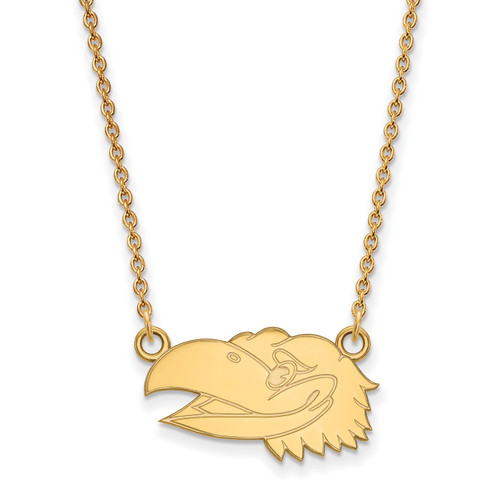 Kansas Jayhawks Silver Gold Plated Small Pendant Necklace