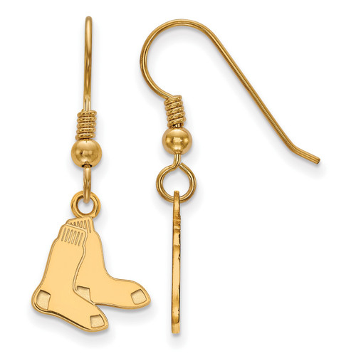 Boston Red Sox Sterling Silver Gold Plated Small Dangle Earrings