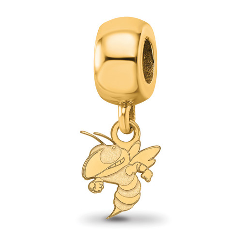 Georgia Tech Yellow Jackets Sterling Silver Gold Plated Extra Small Dangle Bead