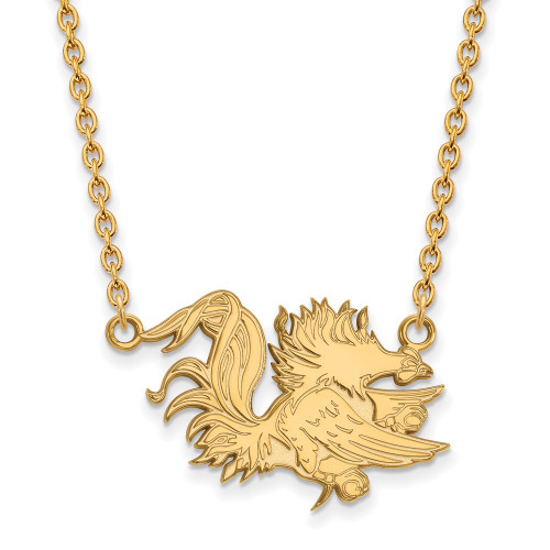 South Carolina Gamecocks Gold Plated Large Pendant Necklace
