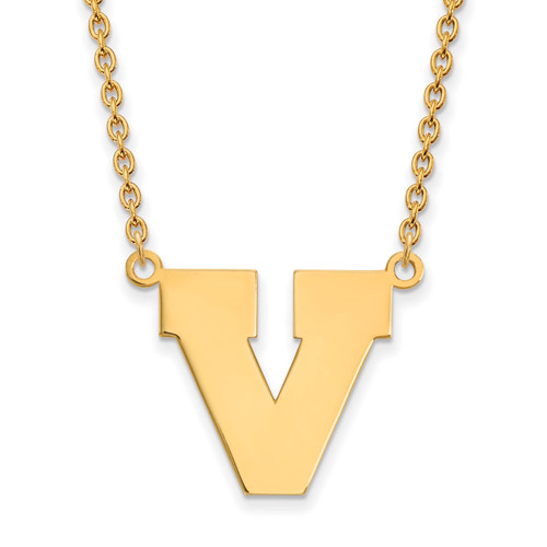 Virginia Cavaliers Logo Art Sterling Silver Gold Plated Lg Charm Necklace