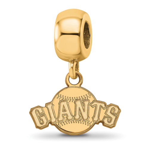 San Francisco Giants Logo Art Sterling Silver Gold Plated Xs Dangle Bead