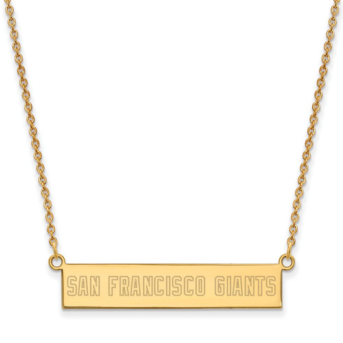 San Francisco Giants MLB Logo Art Sterling Silver Gold Plated Bar Necklace