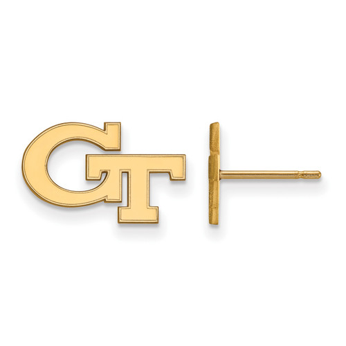 Georgia Tech Yellow Jackets Sterling Silver Gold Plated Extra Small Post Earrings