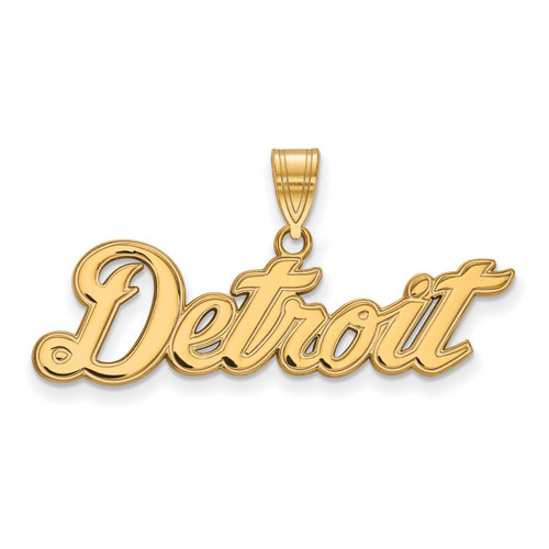 Detroit Tigers Sterling Silver Gold Plated Large Pendant