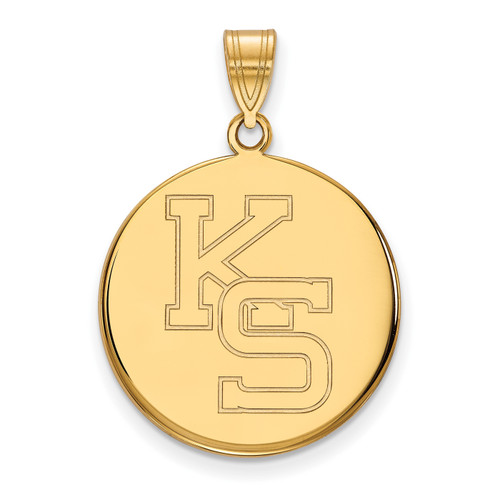 Kansas State Wildcats Logo Art Sterling Silver Gold Plated Lg Charm