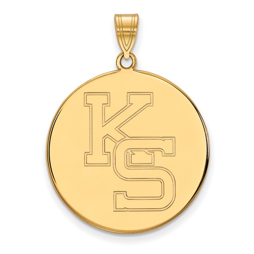 Kansas State Wildcats Silver Gold Plated Extra Large Disc NCAA Pendant