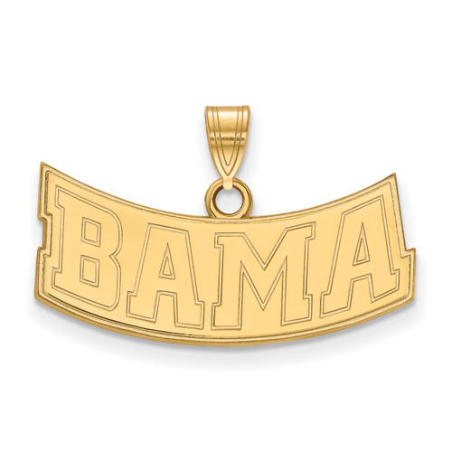 Alabama Crimson Tide College Sterling Silver Gold Plated Medium Pendant