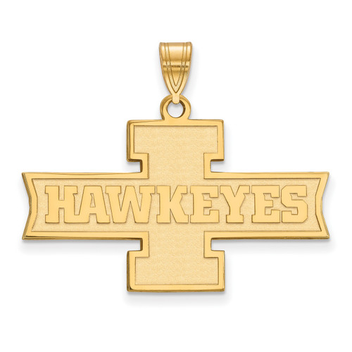 Iowa Hawkeyes Silver Gold Plated Medium NCAA Pendant