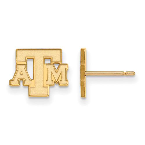 Texas AM Aggies Gold Plated Extra Small Post NCAA Earrings