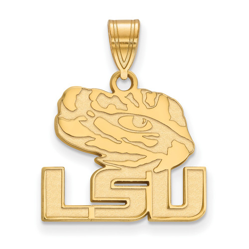 Lsu Tigers NCAA Ss Gold Plated Medium Pendant