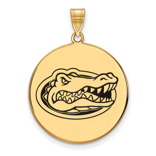 Florida Gators NCAA Gold Plated Extra Large Enameled Disc NCAA Pendant