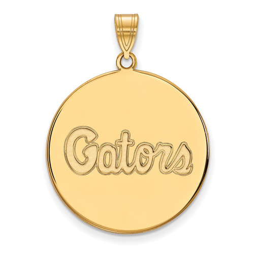 Florida Gators NCAA Ss Gold Plated Extra Large Disc NCAA Pendant