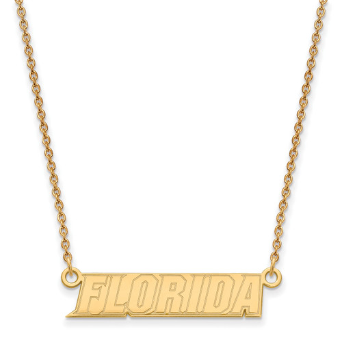 Florida Gators Logo Art Sterling Silver Gold Plated Small Charm Necklace