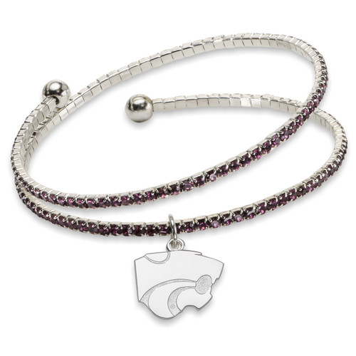 Kansas State Wildcats Amped Logo Crystal Bracelet