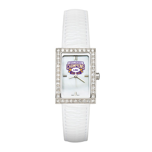 LSU Tigers Women's Allure White Leather Watch