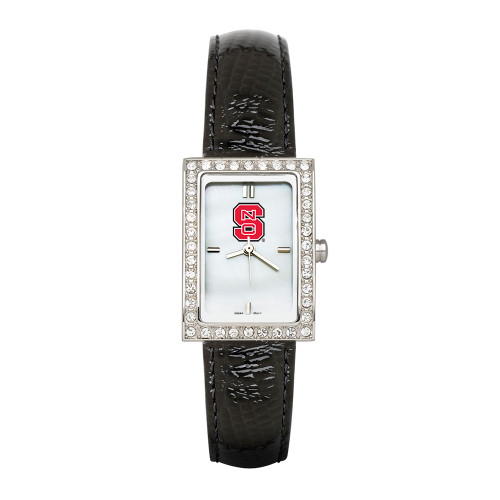 North Carolina State Wolfpack Womens Allure Black Leather Watch