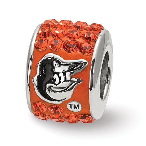 Baltimore Orioles Sterling Silver Charm Bead