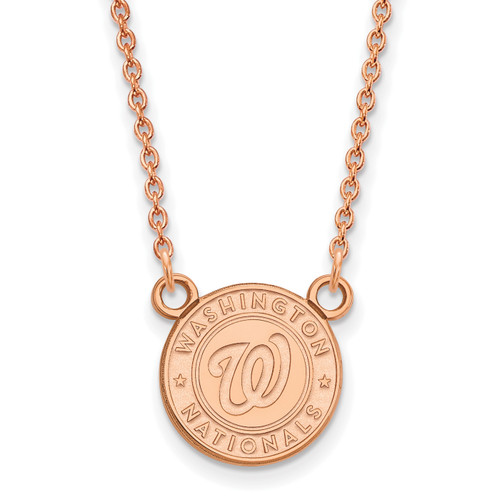 Washington Nationals Sterling Silver Rose Gold Plated Small Pendant Necklace
