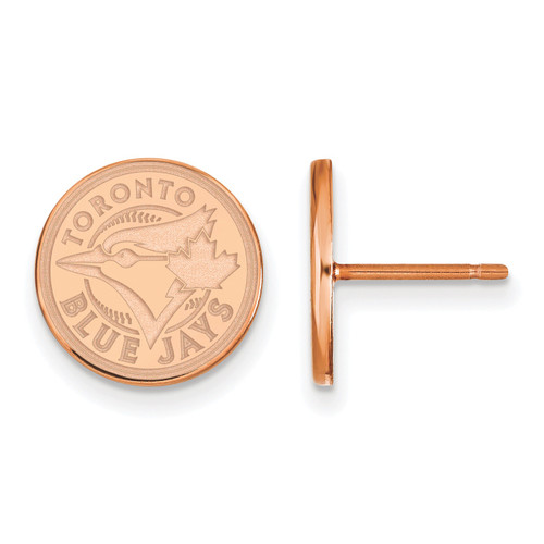 Toronto Blue Jays Sterling Silver Rose Gold Plated Extra Small Post Earrings