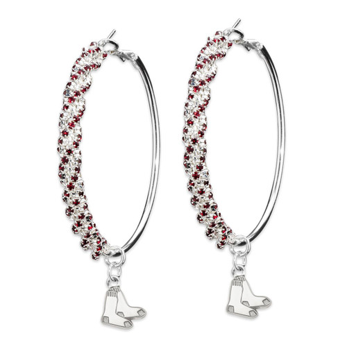 Boston Red Sox Amped Logo Crystal Earrings
