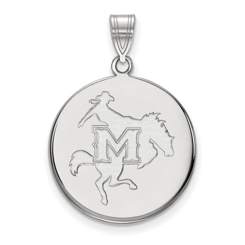 McNeese State Cowboys Sterling Silver Large Disc Pendant